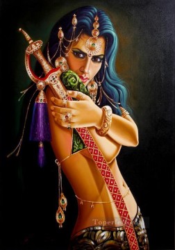 indio Painting - Dama con espada india